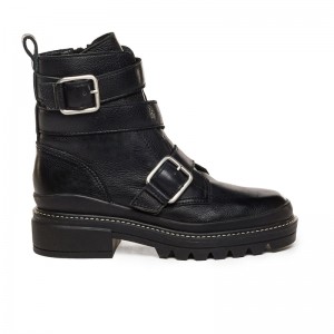 Black Women Bernardo Durban Moto Ankle Boots | WOE520TT