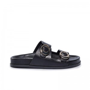 Black Women Bernardo Evie Slide Sandals | ZLS5016EQ