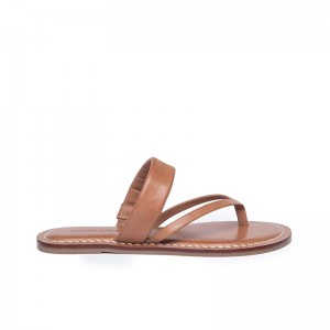 Brown Women Bernardo Leia Thong Flat Sandals | QEN2252JJ