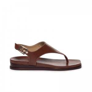 Chocolate Women Bernardo Concord Thong Flat Sandals | LAV8347QE