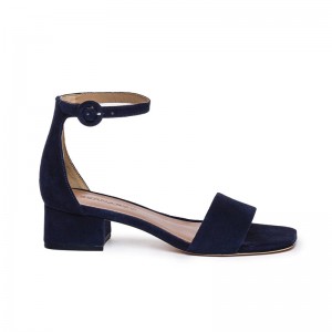 Dark Navy Women Bernardo Jalena Low Heels Sandals | RVN632DV