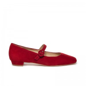 Dark Red Women Bernardo Gabriela Mary Jane Ballet Flats | IGK3120TZ