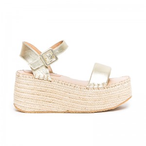 Gold Women Bernardo Mallorca Espadrille Platform Sandals | BZC9930YB