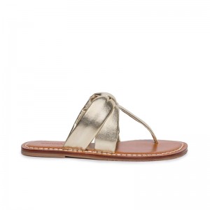 Gold Women Bernardo Margaret Thong Slide Sandals | OYJ5628FC