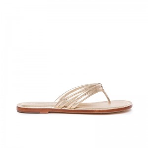 Gold Women Bernardo Miami Thong Slide Sandals | CFY2432CZ