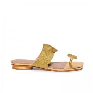 Gold Women Bernardo Palermo Flat Sandals | JAE7676BY