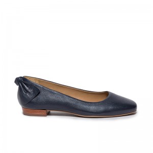 Navy Women Bernardo Eloisa Bow Ballet Flats | OEY7980HZ