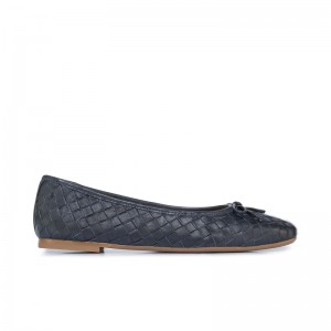 Navy Women Bernardo Gwynn Woven Ballet Flats | UDP690PK