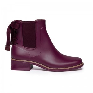 Purple Women Bernardo Briton Slip On Rain Chelsea Boots | GCY1178UF