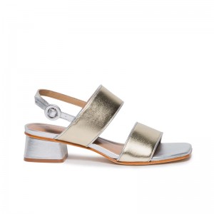 Silver Gold Women Bernardo Jasper Slingback Heels Sandals | GLJ1517UT