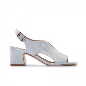 Silver Women Bernardo Bedford Mid Heels Sandals | DYZ3351OC