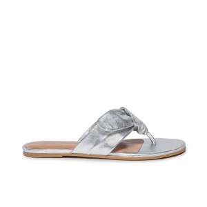 Silver Women Bernardo Harmony Thong Slide Sandals | BPQ5240CI