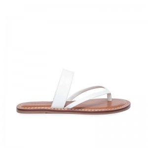 White Women Bernardo Leia Thong Flat Sandals | UWF7461GY