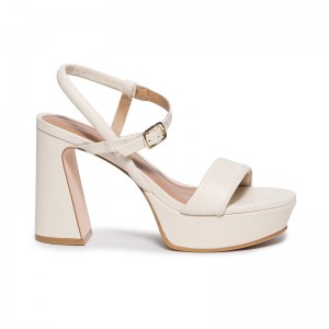 White Women Bernardo Ventura Platform Sandals | FIA3817HH