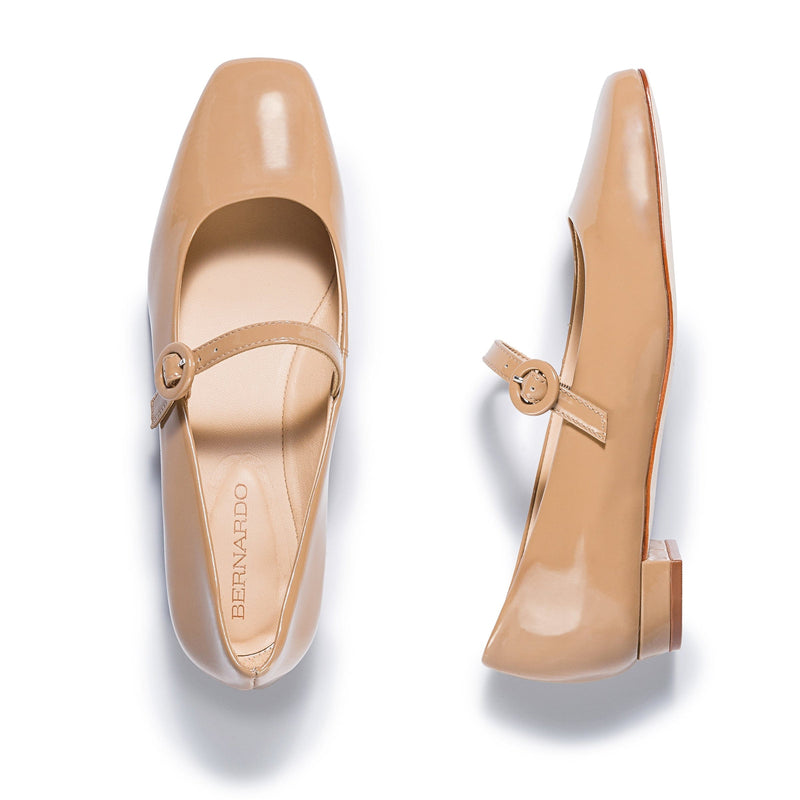 Beige Women Bernardo Gabriela Mary Jane Ballet Flats | CDY6656VK