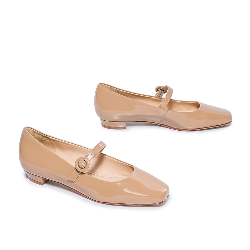 Beige Women Bernardo Gabriela Mary Jane Ballet Flats | CDY6656VK