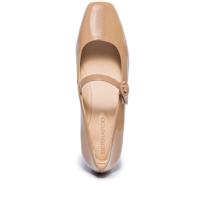 Beige Women Bernardo Gabriela Mary Jane Ballet Flats | CDY6656VK