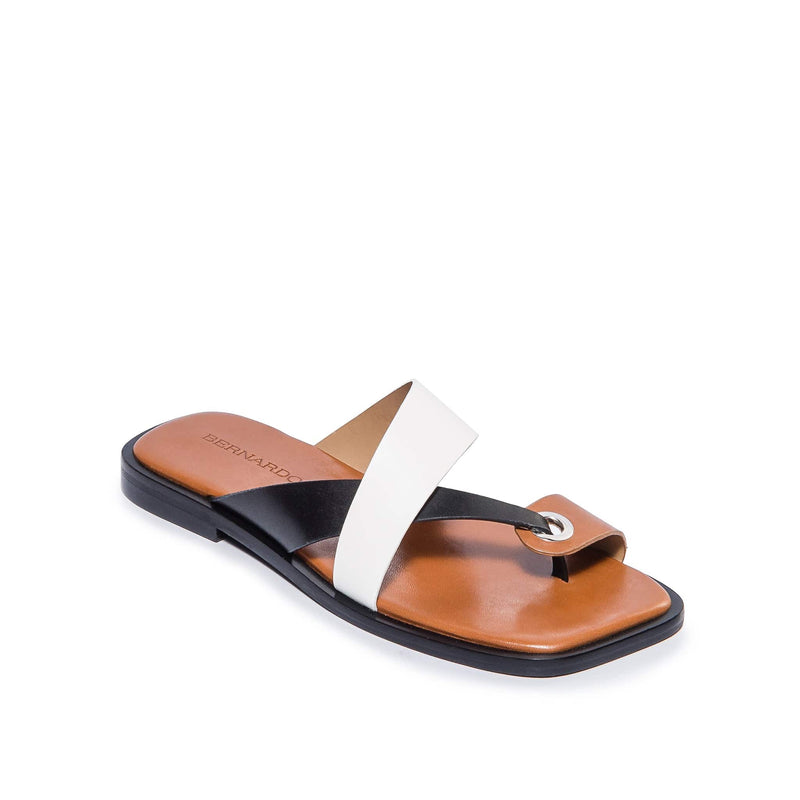 Black White Women Bernardo Amelia Cross Strap Slide Sandals | YGA3796UR