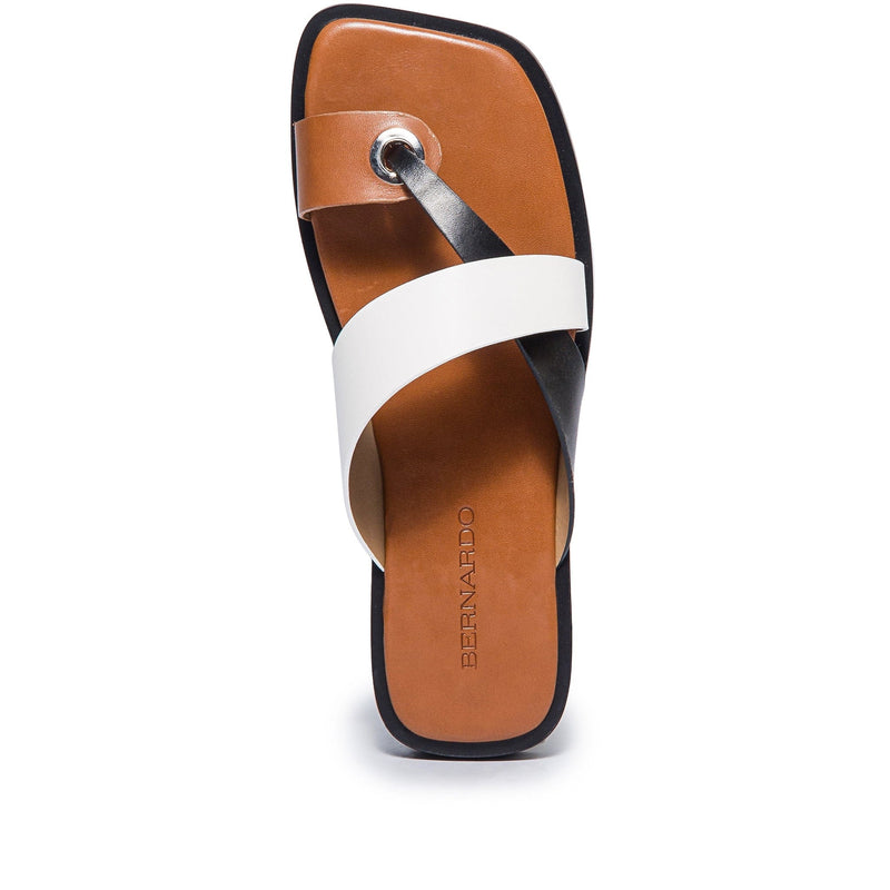 Black White Women Bernardo Amelia Cross Strap Slide Sandals | YGA3796UR