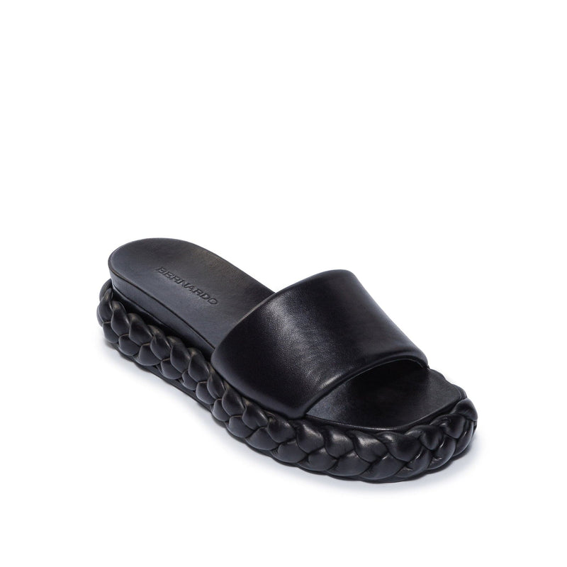 Black Women Bernardo Charleston Braided Slide Sandals | HAJ2520FR