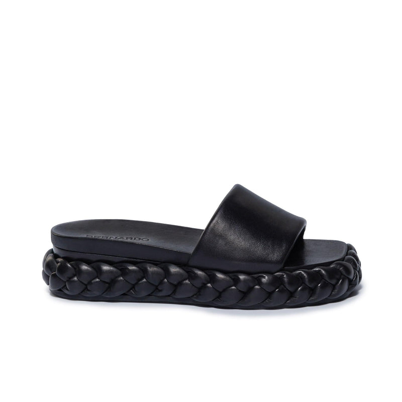 Black Women Bernardo Charleston Braided Slide Sandals | HAJ2520FR