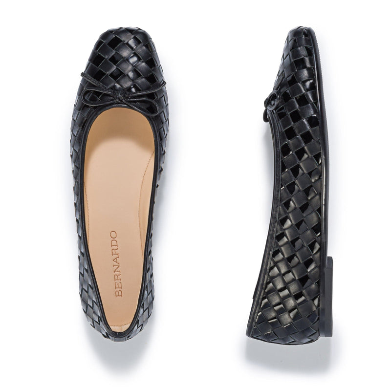 Black Women Bernardo Gwynn Woven Ballet Flats | AAK6649WL