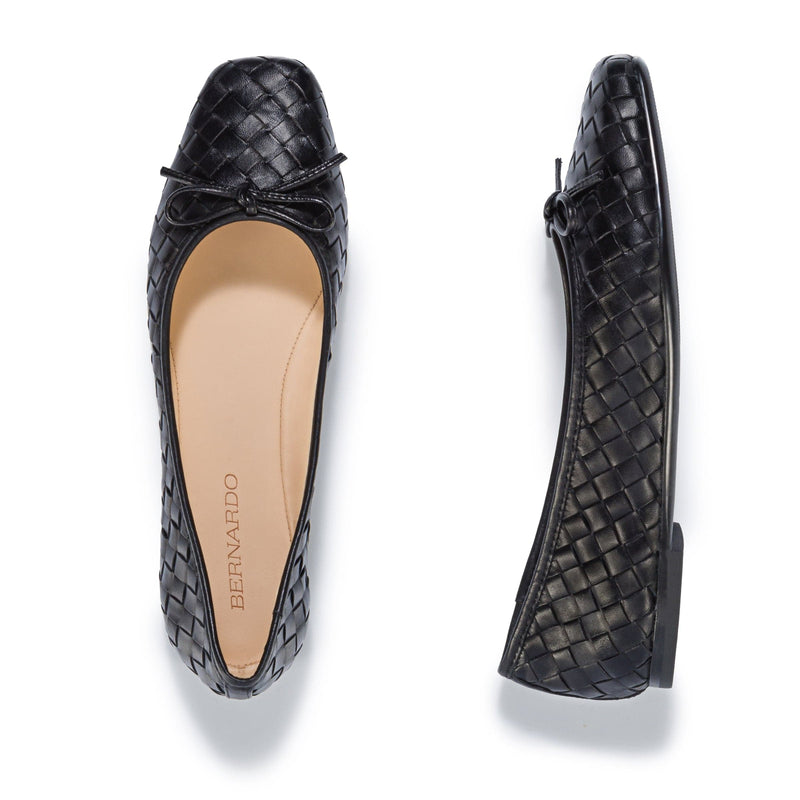 Black Women Bernardo Gwynn Woven Ballet Flats | UVU8659HY