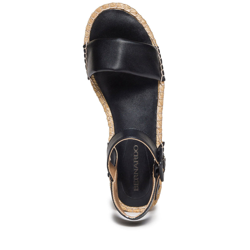 Black Women Bernardo Madrid Espadrille Wedge Sandals | TOX88HM