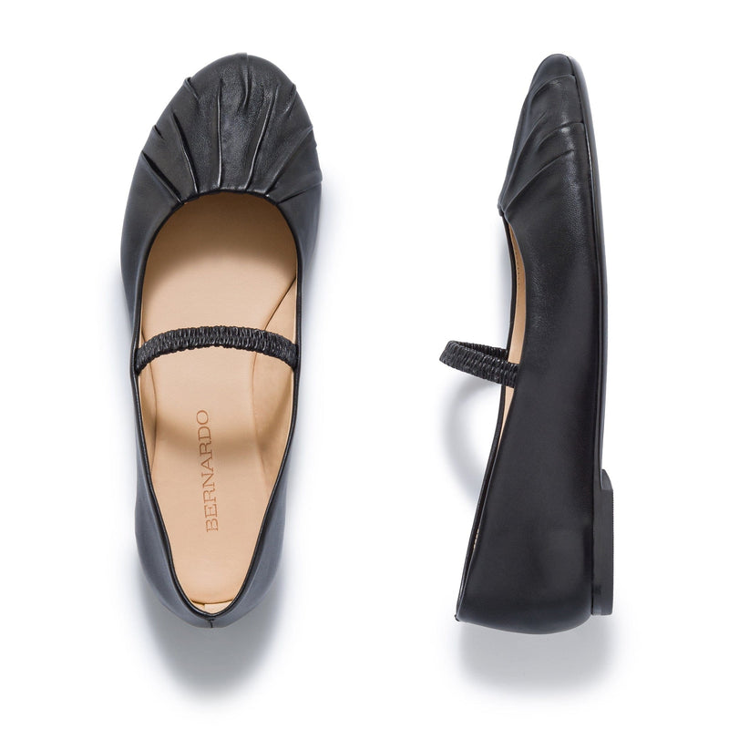 Black Women Bernardo Savona Ballerina Ballet Flats | VKH5816AJ