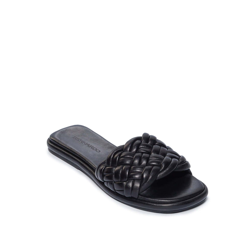 Black Women Bernardo Troy Woven Slide Sandals | XZG3245XP