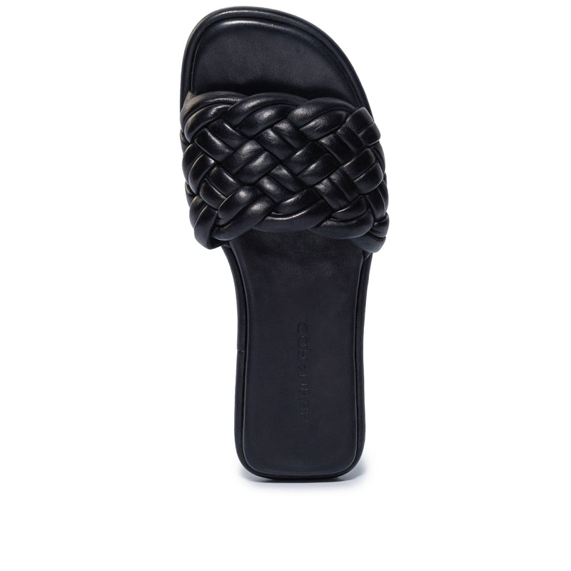 Black Women Bernardo Troy Woven Slide Sandals | XZG3245XP