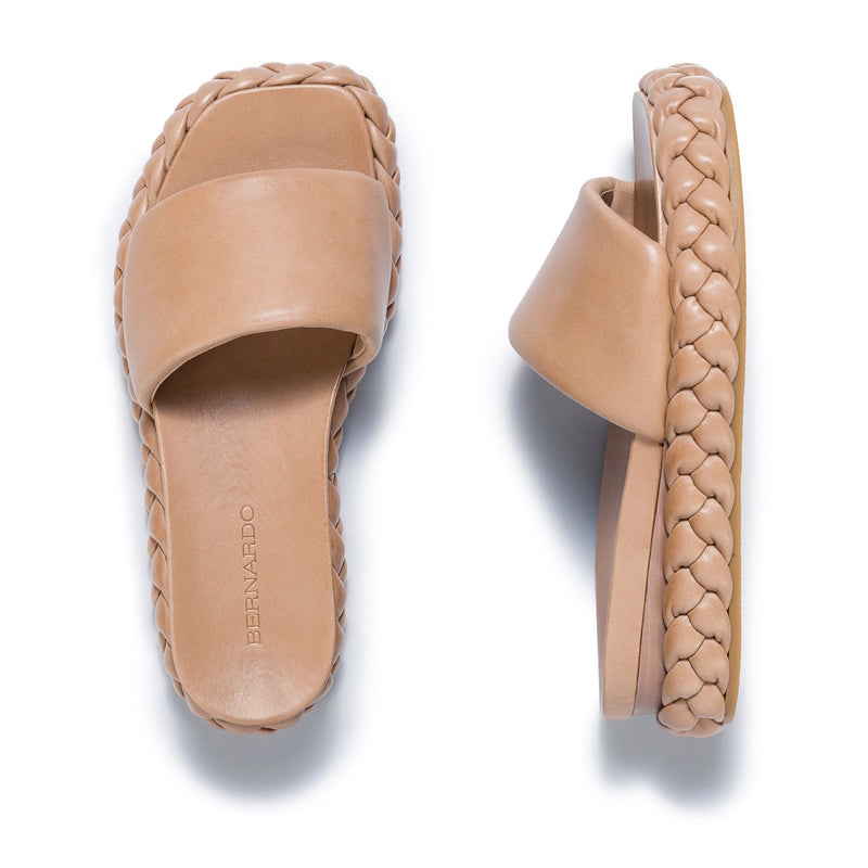 Brown Women Bernardo Charleston Braided Slide Sandals | PRB5880NQ