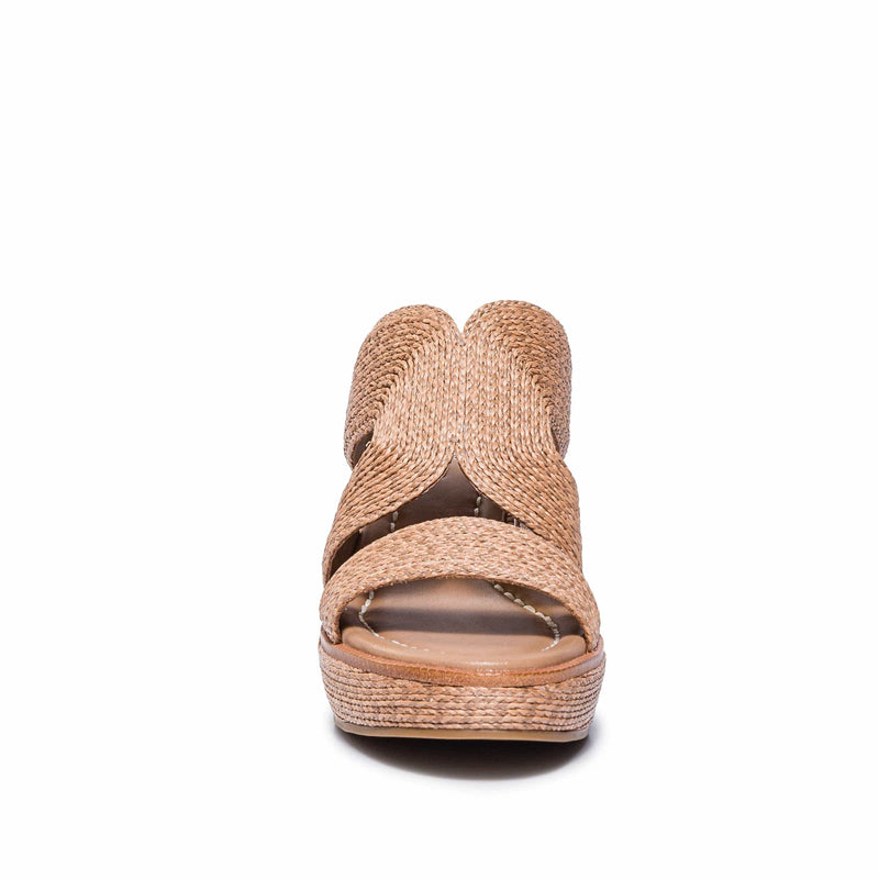 Brown Women Bernardo Kaian Raffia Wedge Sandals | LYR8430AN