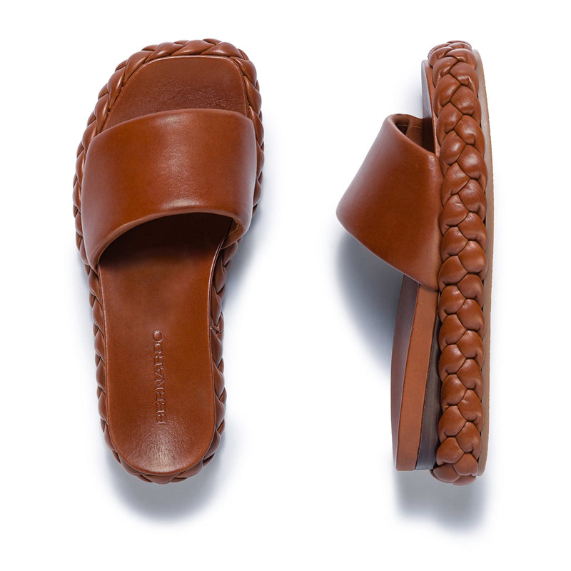 Chocolate Women Bernardo Charleston Braided Slide Sandals | MPJ7992IQ