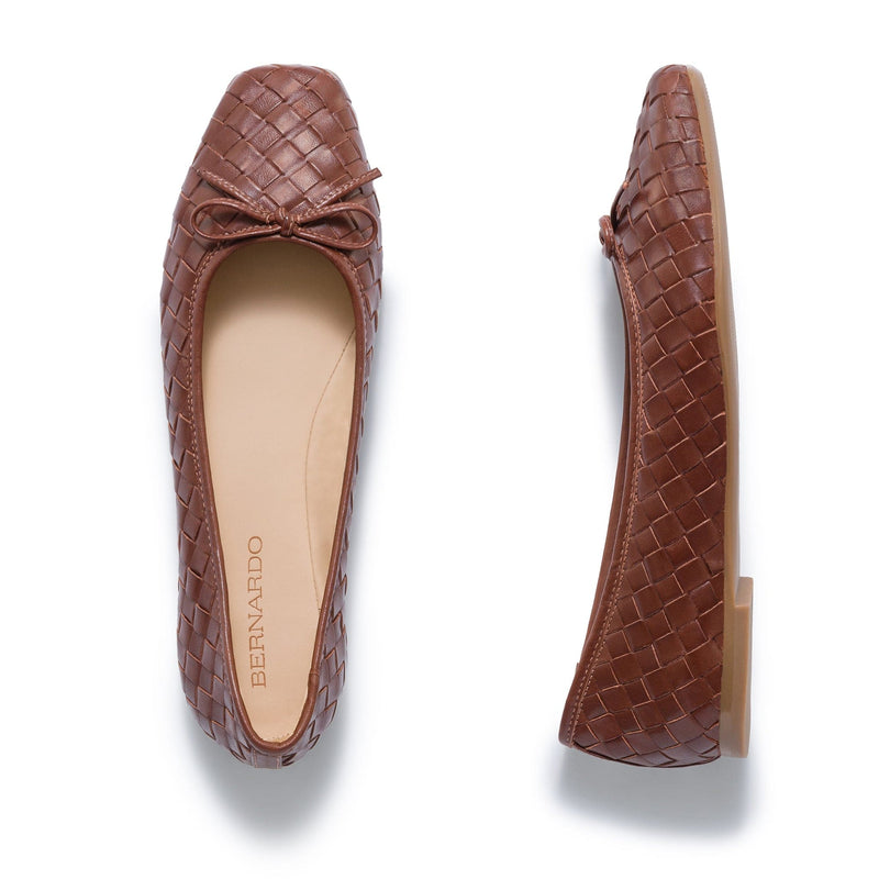 Chocolate Women Bernardo Gwynn Woven Ballet Flats | JCF9428CP