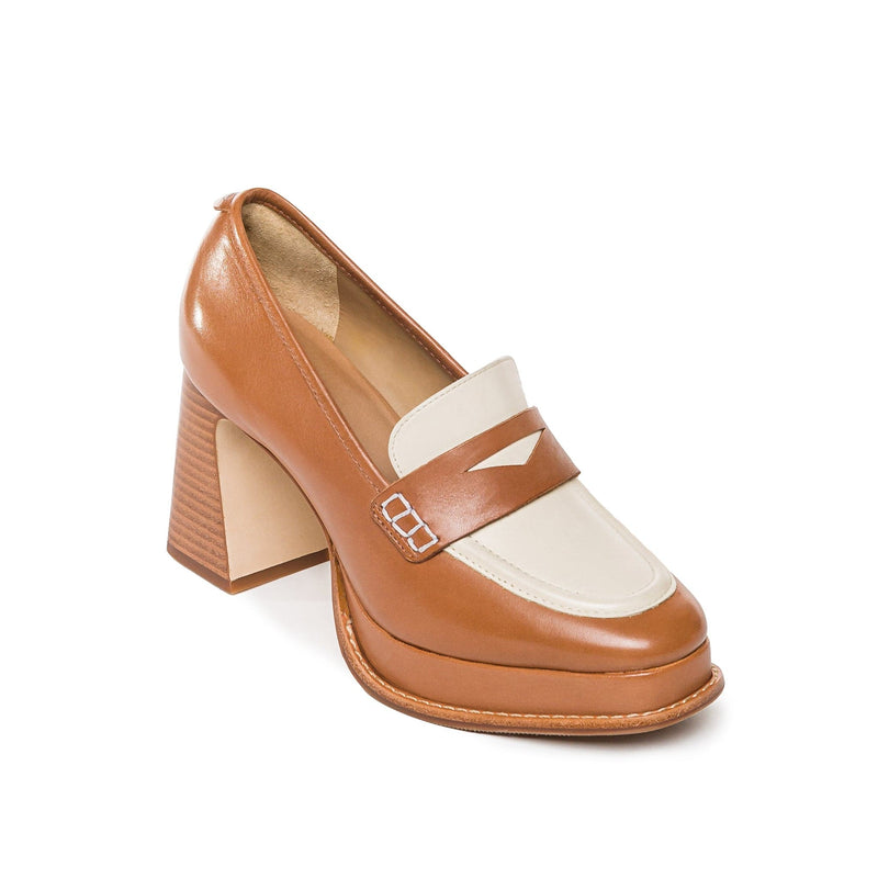 Dark Brown White Women Bernardo Natalie Platform Loafers | UKS93100CJ