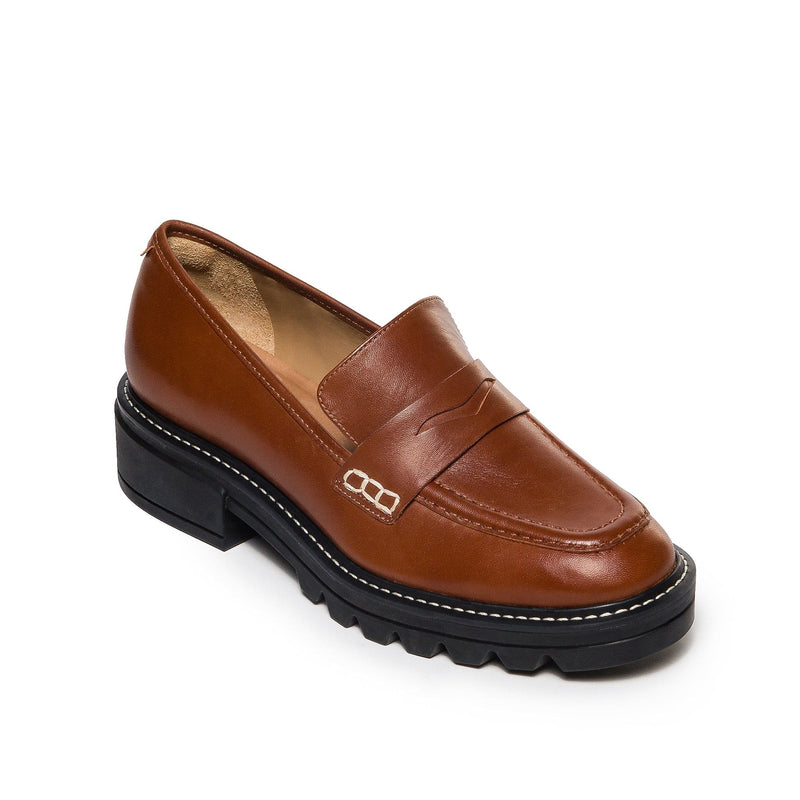 Dark Brown Women Bernardo Chandler Lug-Sole Loafers | BDB5736UR