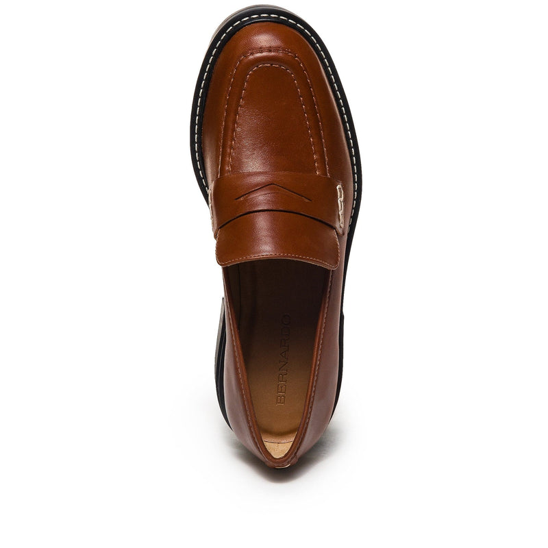 Dark Brown Women Bernardo Chandler Lug-Sole Loafers | BDB5736UR