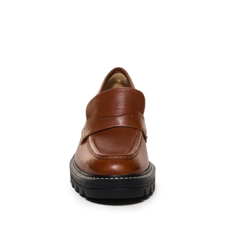 Dark Brown Women Bernardo Chandler Lug-Sole Loafers | BDB5736UR