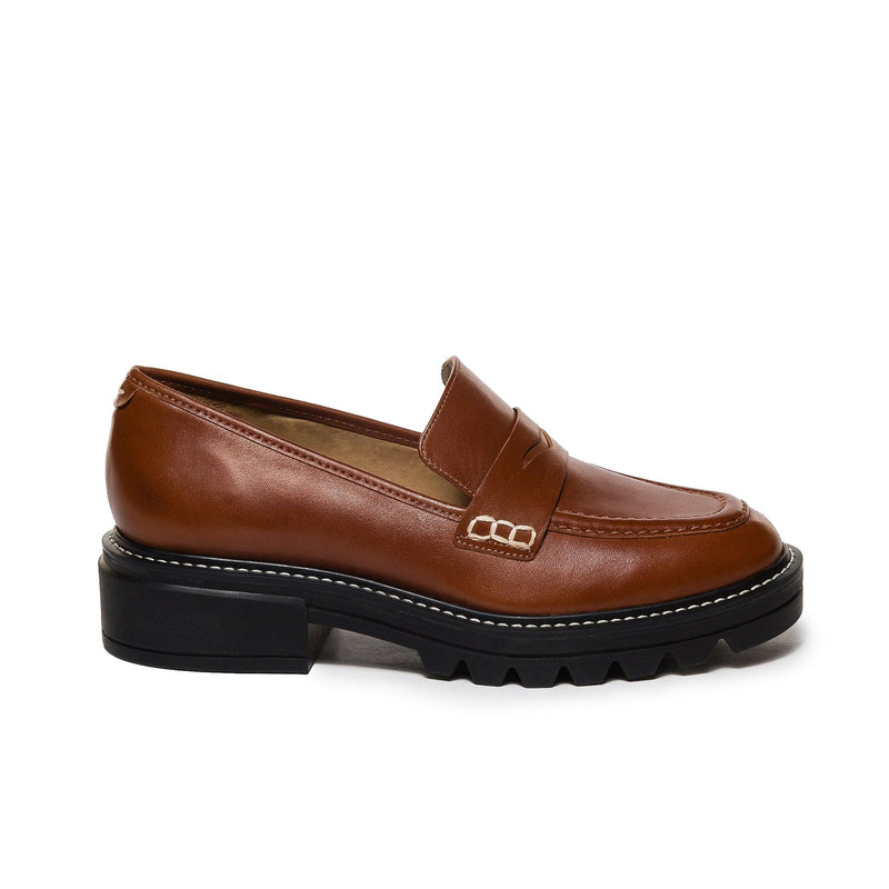 Dark Brown Women Bernardo Chandler Lug-Sole Loafers | BDB5736UR