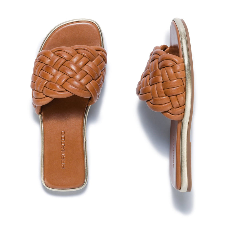 Dark Brown Women Bernardo Troy Woven Slide Sandals | PCF7424XE