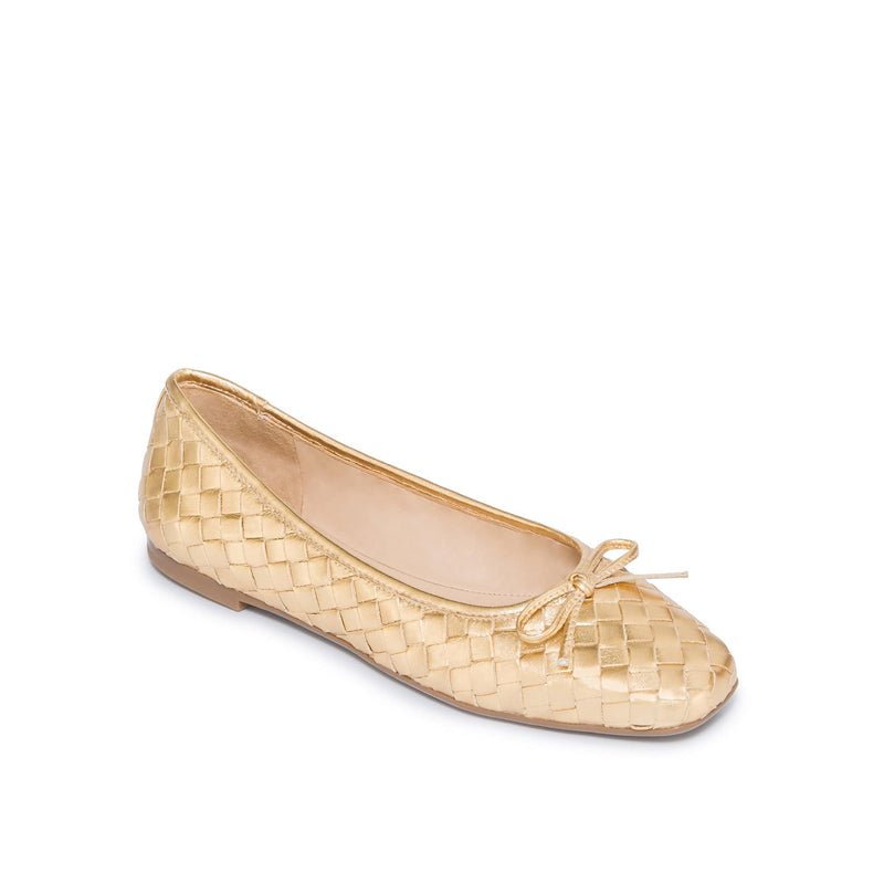 Gold Women Bernardo Gwynn Woven Ballet Flats | XLL2419DU