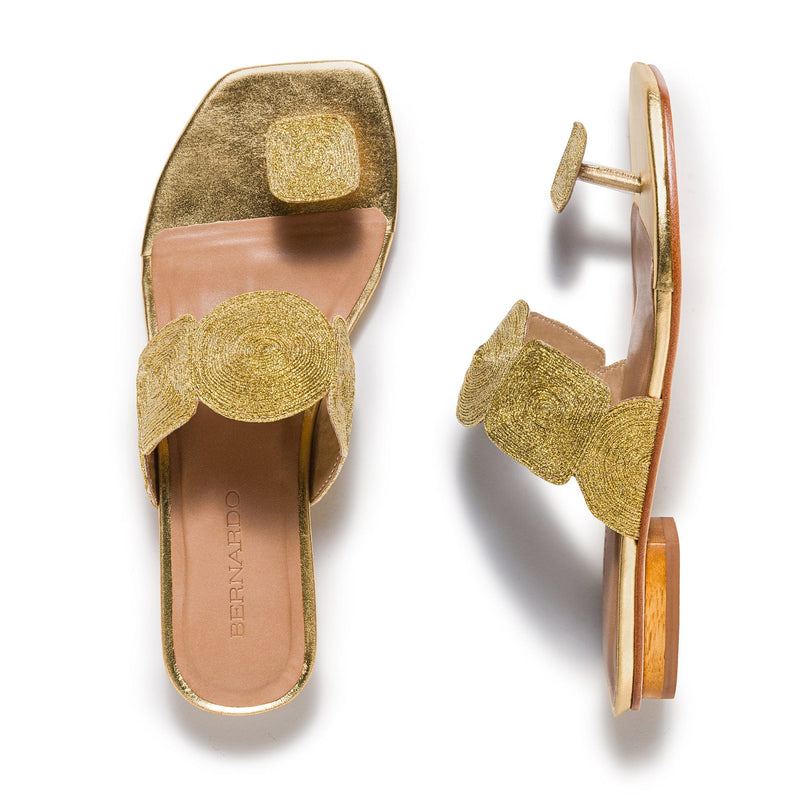 Gold Women Bernardo Palermo Flat Sandals | JAE7676BY