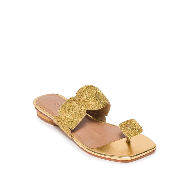 Gold Women Bernardo Palermo Flat Sandals | JAE7676BY