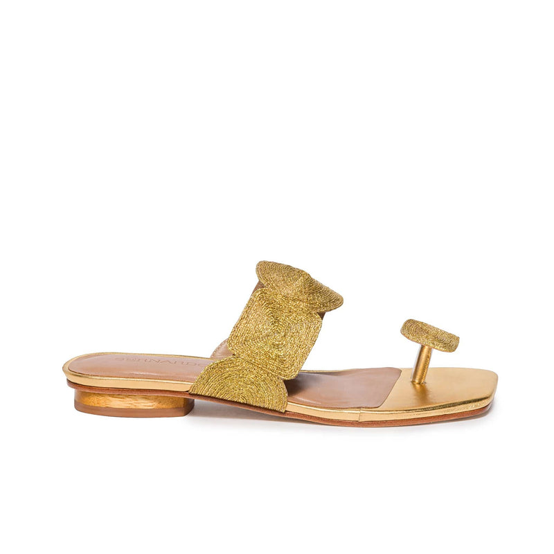 Gold Women Bernardo Palermo Flat Sandals | JAE7676BY