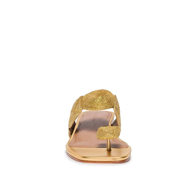 Gold Women Bernardo Palermo Slide Sandals | TUW4676UR