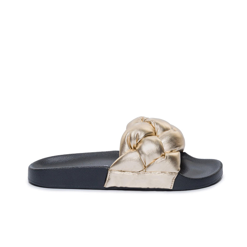 Gold Women Bernardo Rylee Pool Slide Sandals | PDT9692VC