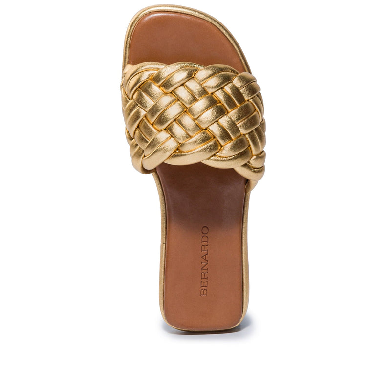 Gold Women Bernardo Troy Woven Slide Sandals | OFV8575TM