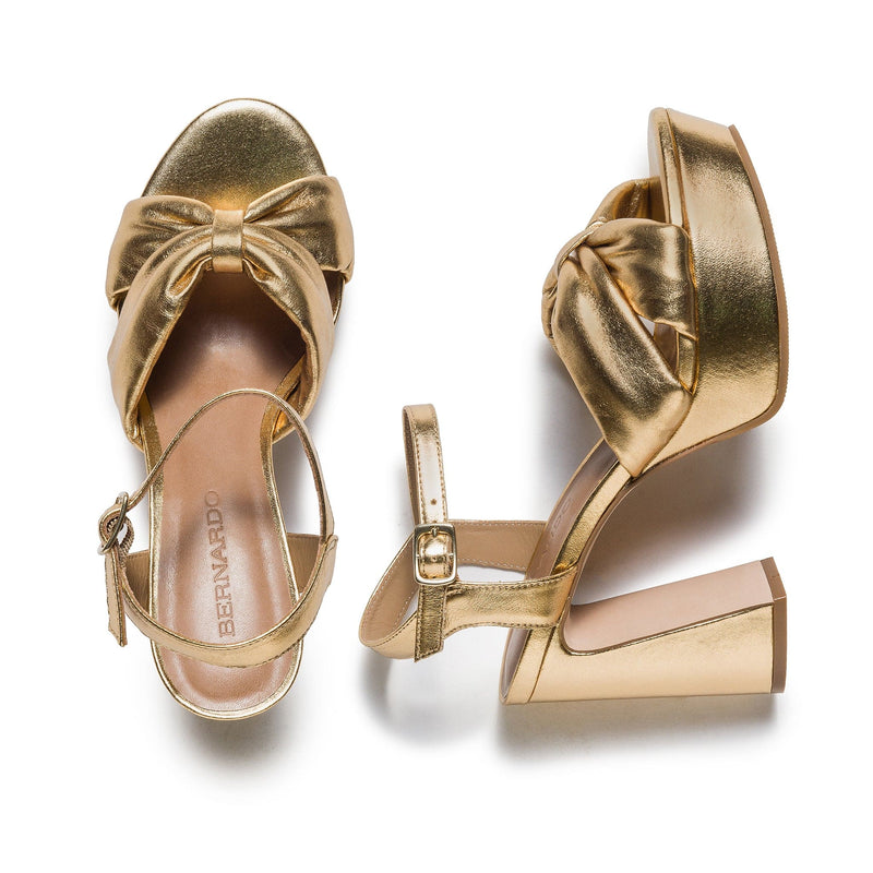 Gold Women Bernardo Veronika Platform Sandals | FHQ166TV