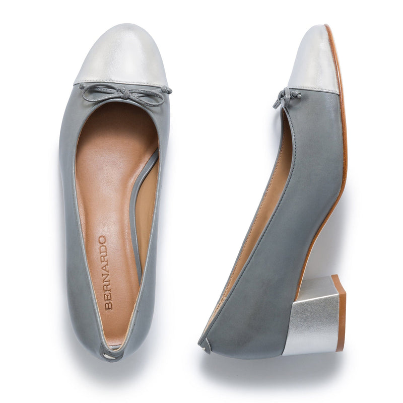 Grey Silver Women Bernardo Marisol Ballerina Pumps | SDC1983RT